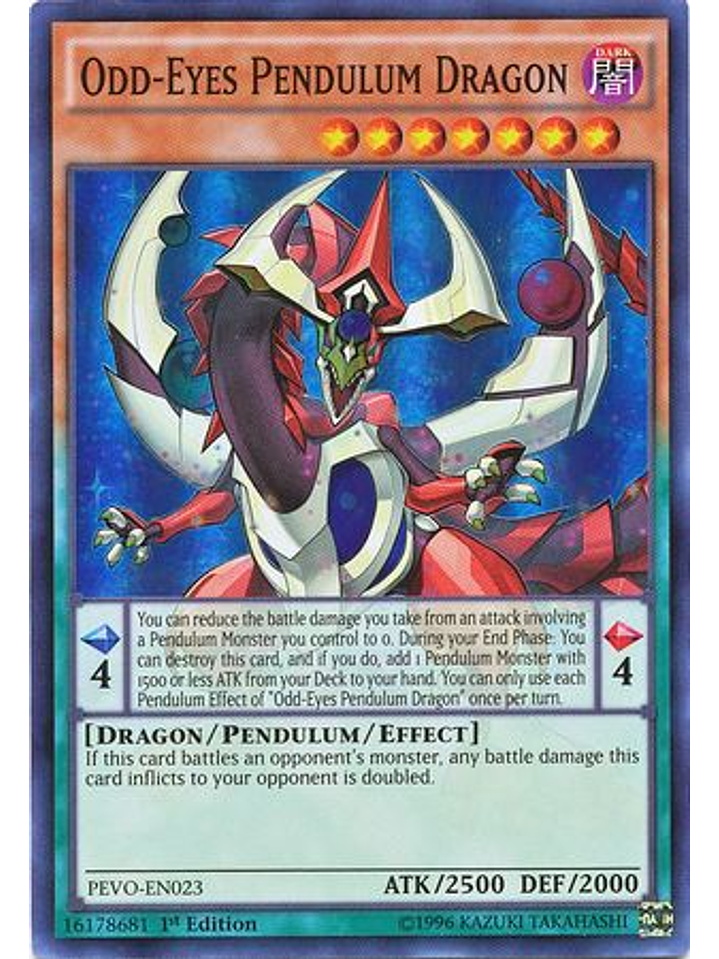 Odd-Eyes Pendulum Dragon - PEVO-EN023 - Super Rare 1st Edition 1