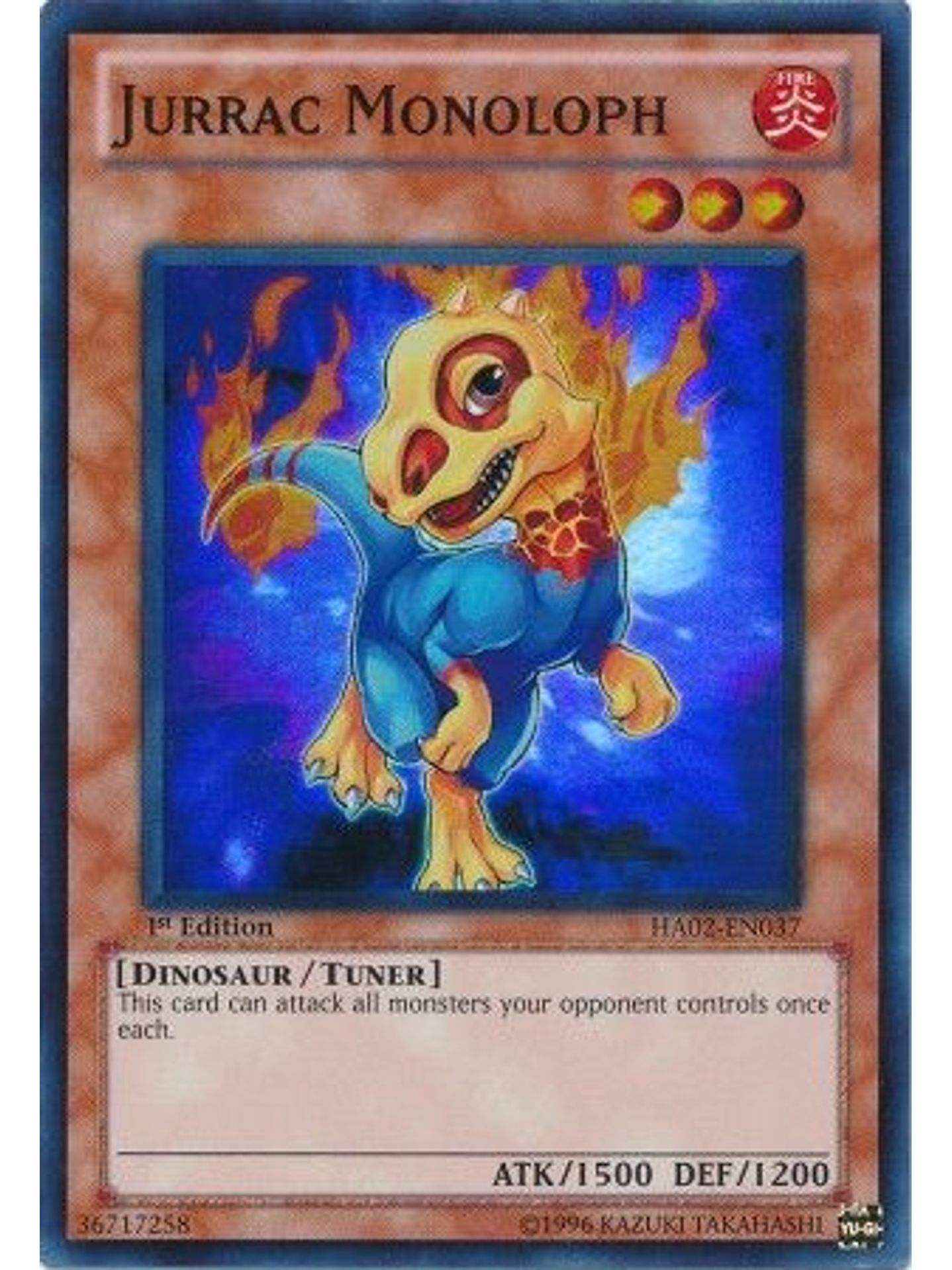Jurrac Monoloph - HA02-EN037 - Super Rare 1st Edition 1