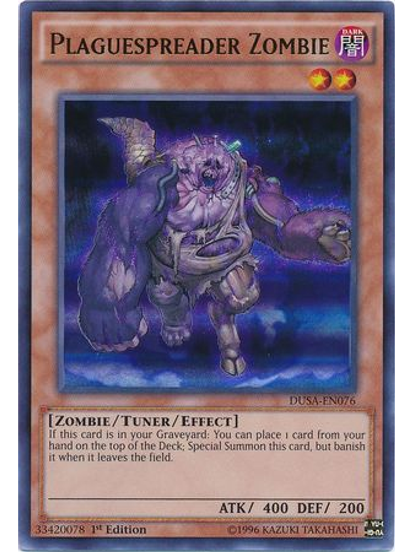 Plaguespreader Zombie - DUSA-EN076 - Ultra Rare 1st Edition 1