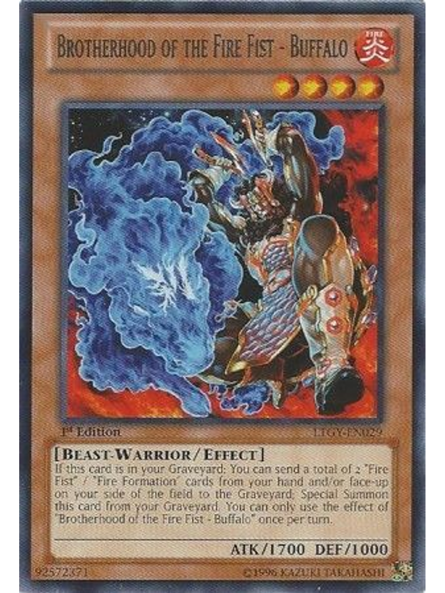 Brotherhood of the Fire Fist - Buffalo - LTGY-EN029 - Rare 1st Edition 1