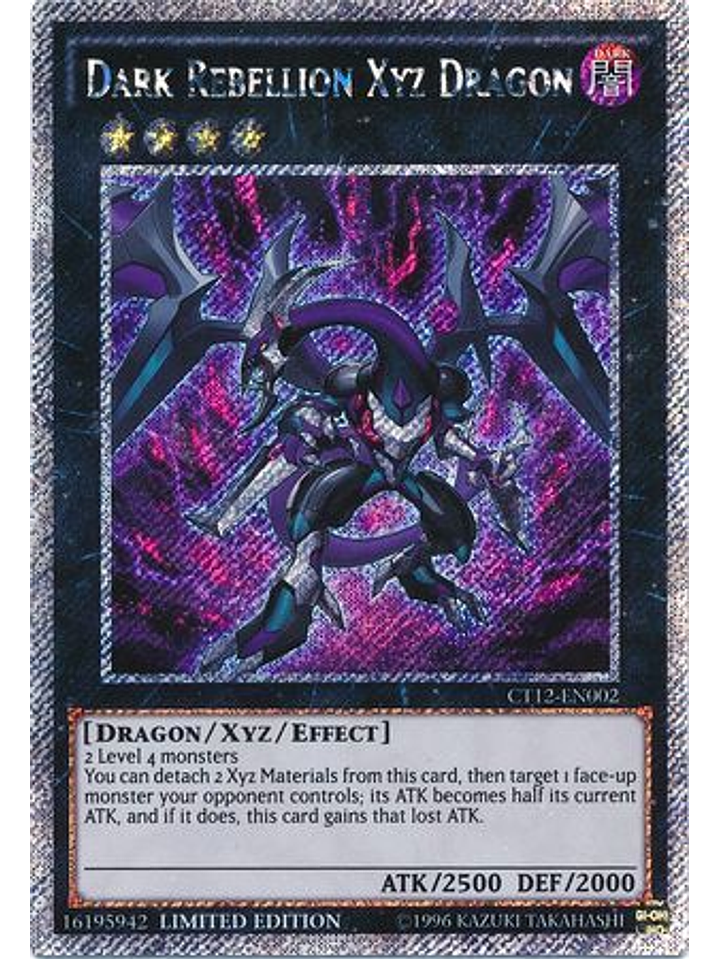 Dark Rebellion XYZ Dragon - CT12-EN002 - Platinum Secret Rare Limited Edition 1