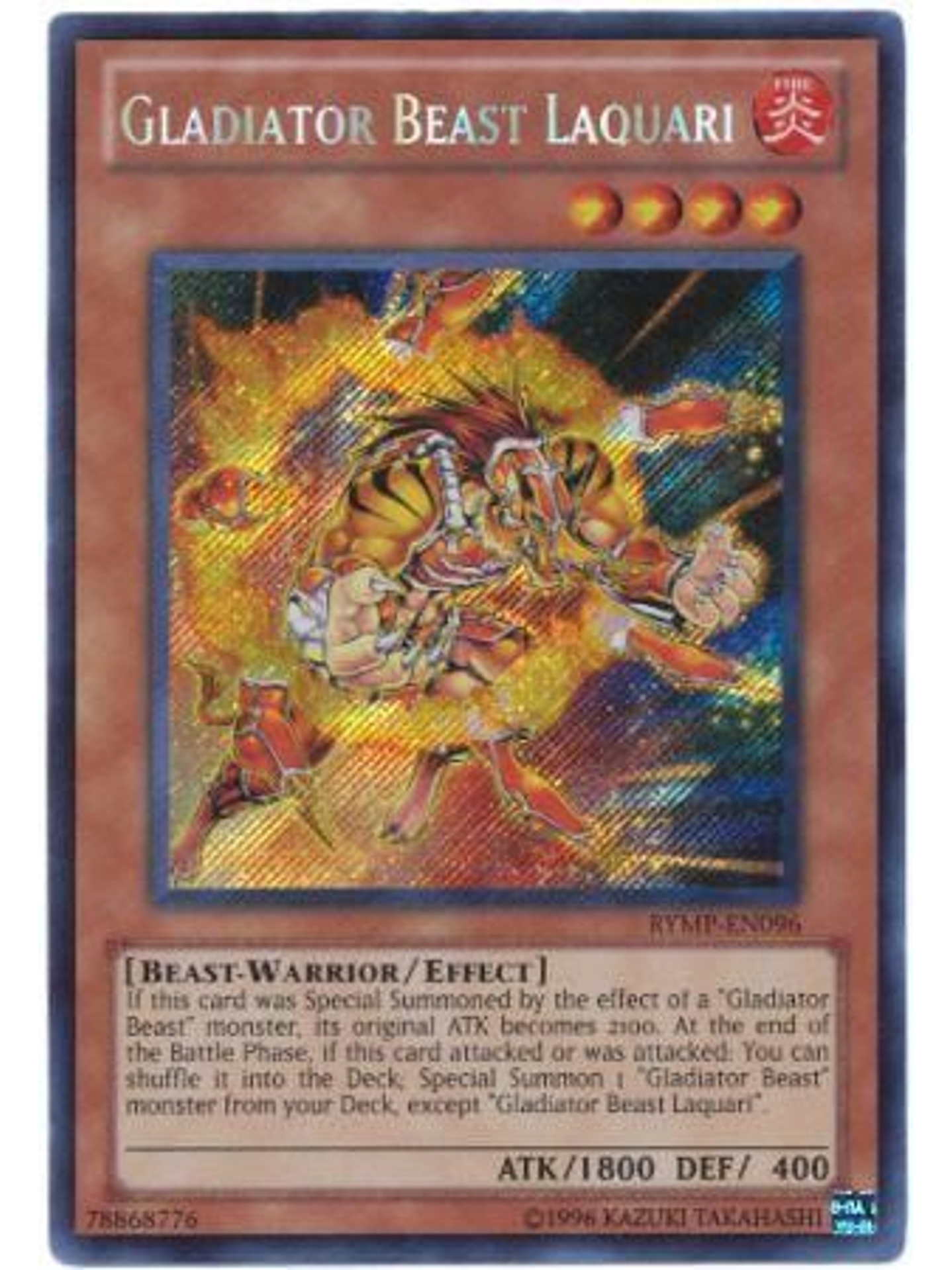 Gladiator Beast Laquari - RYMP-EN096 - Secret Rare Unlimited 1