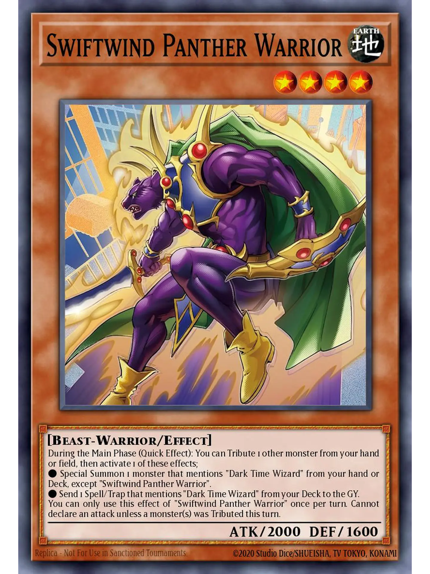 Swiftwind Panther Warrior - BETB-EN001 - Super Rare 1st Edition 1
