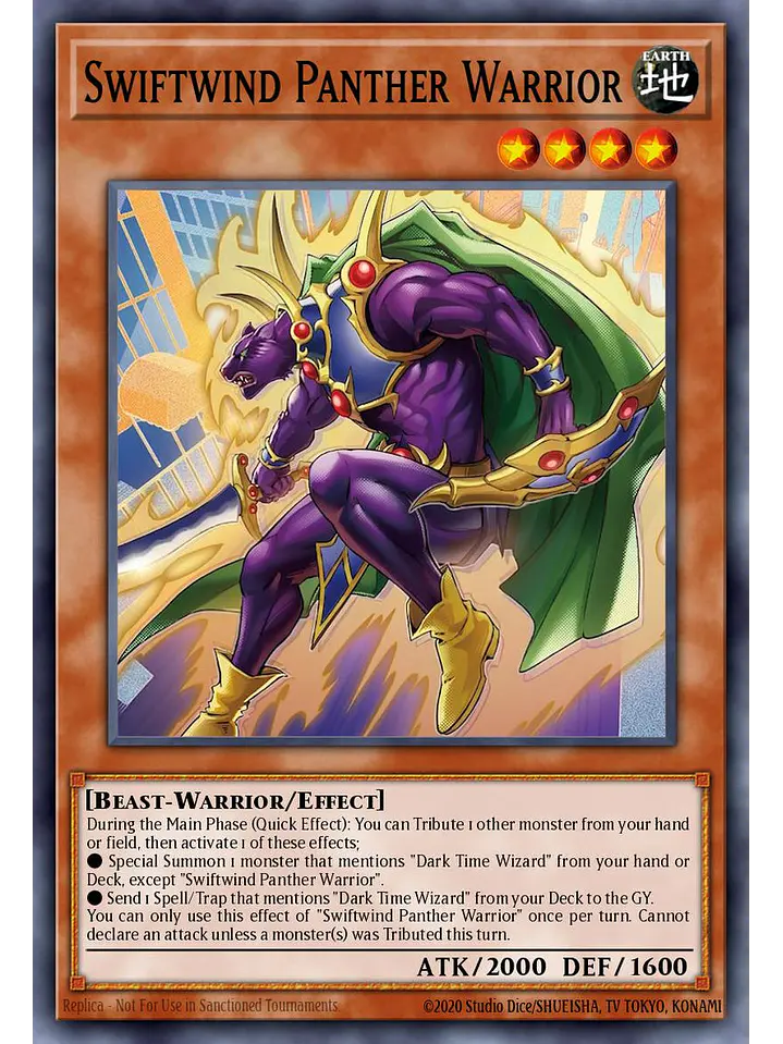 Swiftwind Panther Warrior - BETB-EN001 - Super Rare 1st Edition 1
