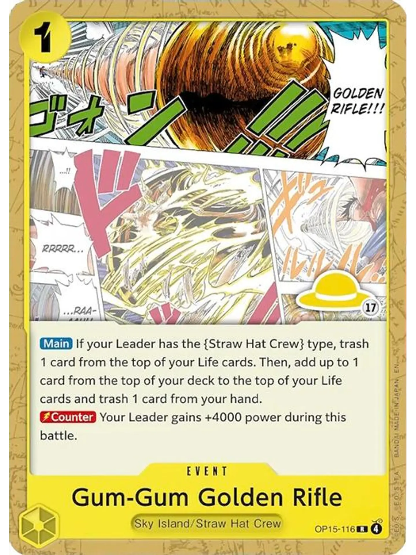 OP15-116 R Gum-Gum Golden Rifle (Luffy Deck) 1