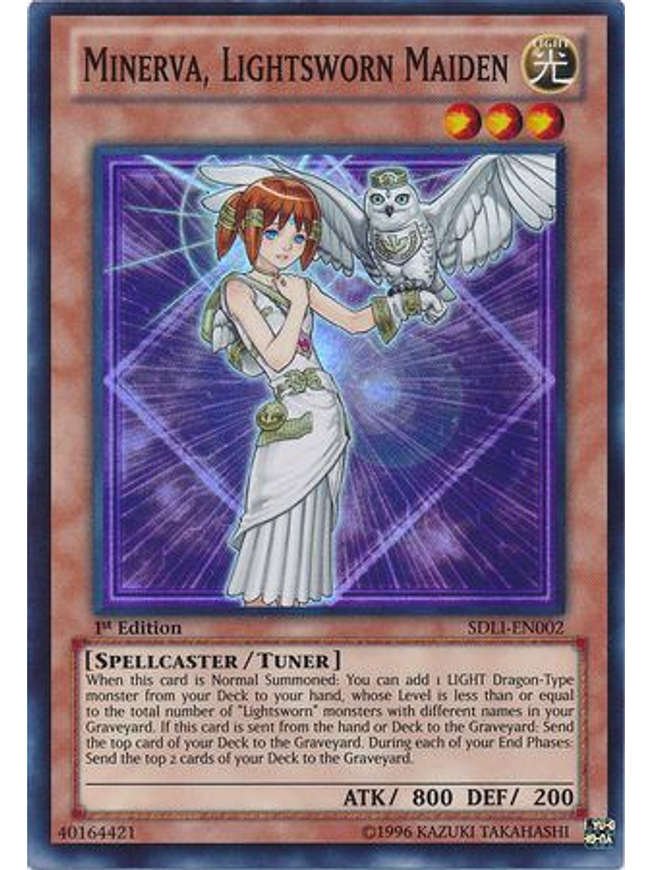 Minerva, Lightsworn Maiden - SDLI-EN002 - Super Rare 1st Edition 1