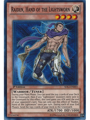 Raiden, Hand of the Lightsworn - SDLI-EN003 - Super Rare 1st Edition