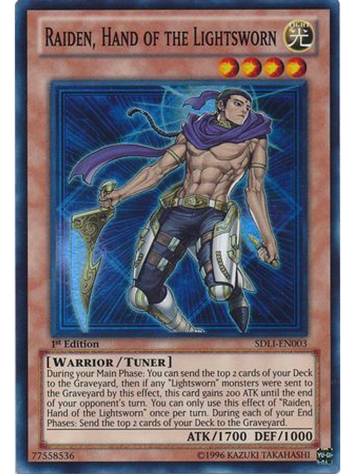 Raiden, Hand of the Lightsworn - SDLI-EN003 - Super Rare 1st Edition 1