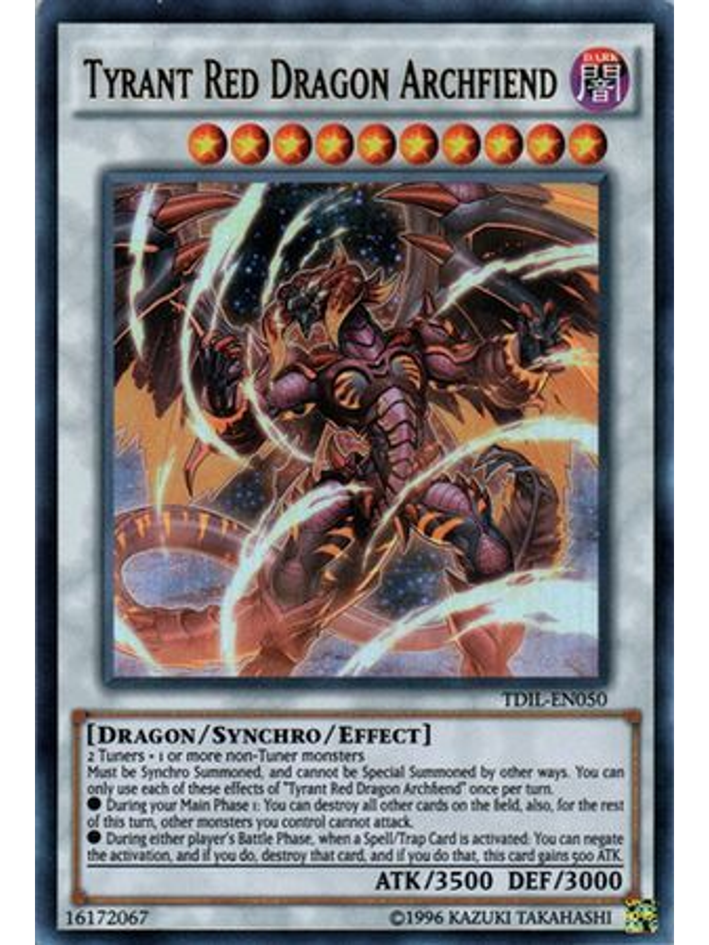 Tyrant Red Dragon Archfiend - TDIL-EN050 - Ultra Rare Unlimited 1