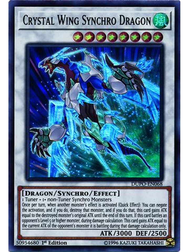 Crystal Wing Synchro Dragon - DUPO-EN068 - Ultra Rare 1st Edition 1