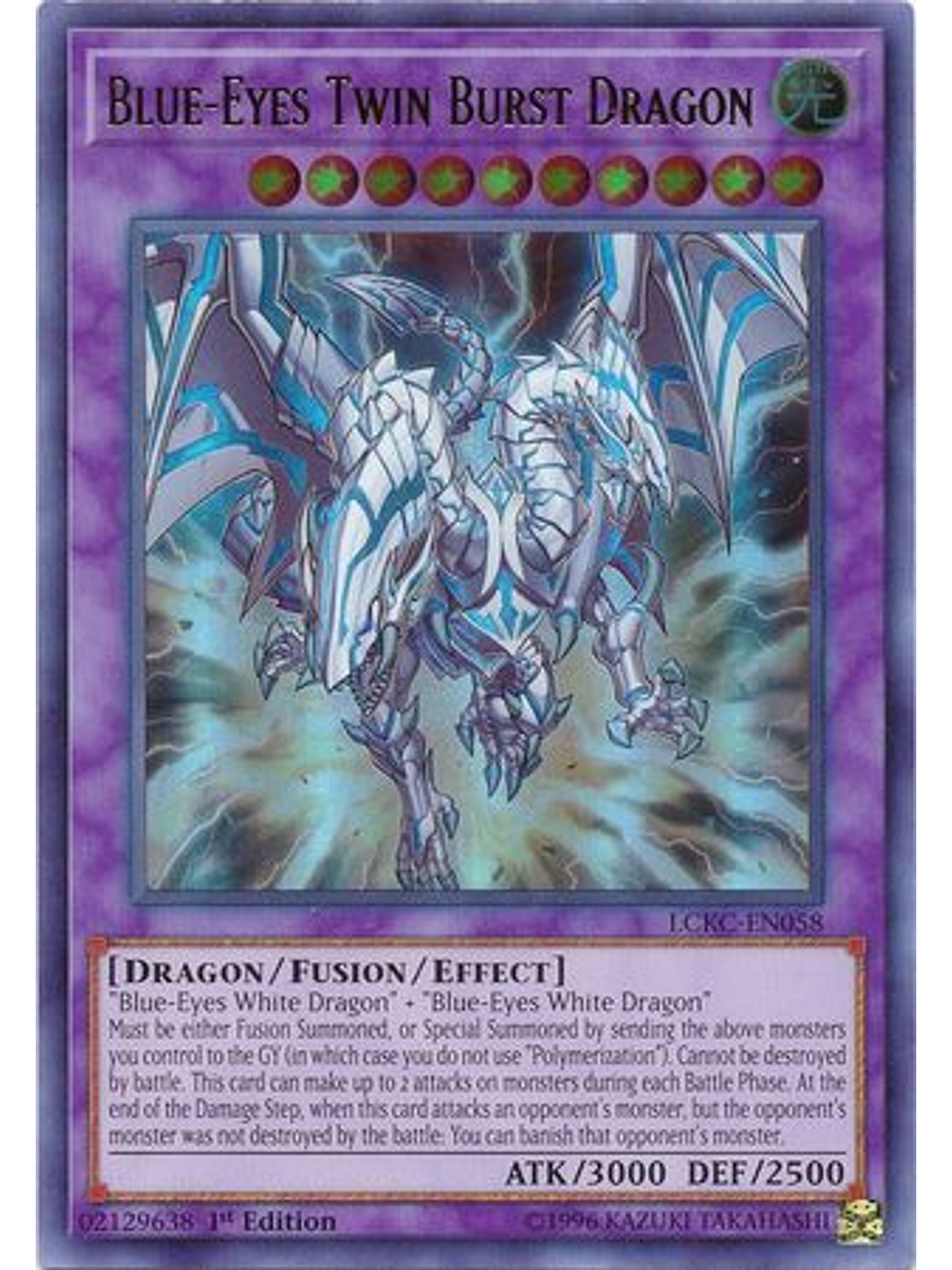 Blue-Eyes Twin Burst Dragon - LCKC-EN058 - Ultra Rare 1st Edition 1