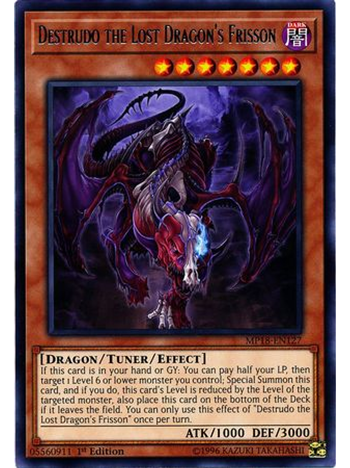 Destrudo the Lost Dragon's Frisson - MP18-EN127 - Rare 1st Edition 1