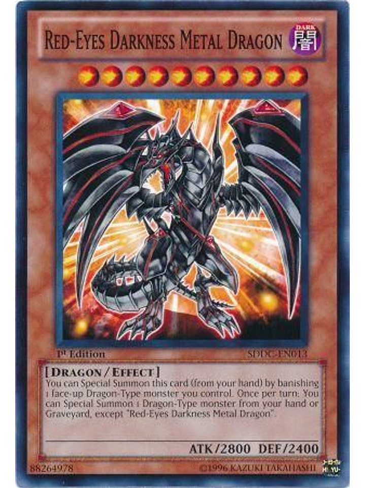 Red-Eyes Darkness Metal Dragon - SDDC-EN013 - Common 1st Edition 1