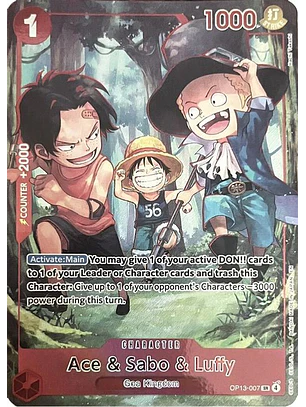 OP13-007 (Alternate Art) Ace & Sabo & Luffy