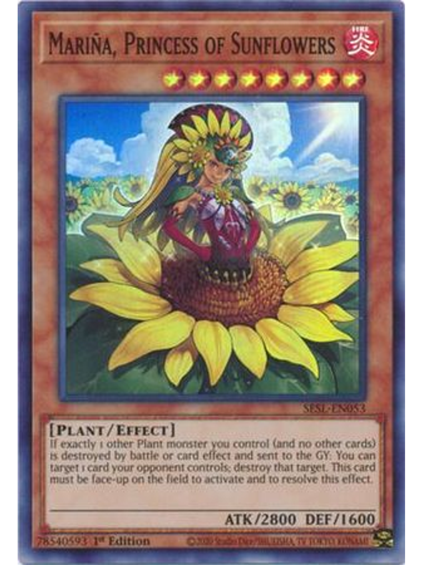 Mariña, Princess of Sunflowers - SESL-EN053 - Super Rare 1st Edition 1
