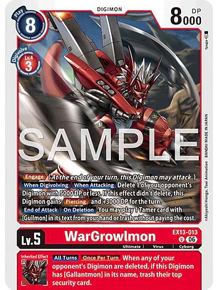 EX13-013 U WarGrowlmon
