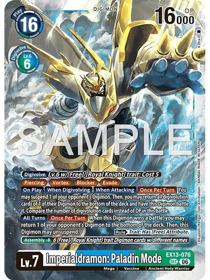 EX13-076 SeC Imperialdramon: Paladin Mode 1