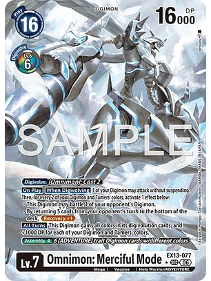 EX13-077 (Alternate Art) Omnimon: Merciful Mode