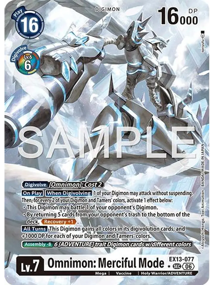 EX13-077 (Alternate Art) Omnimon: Merciful Mode 1