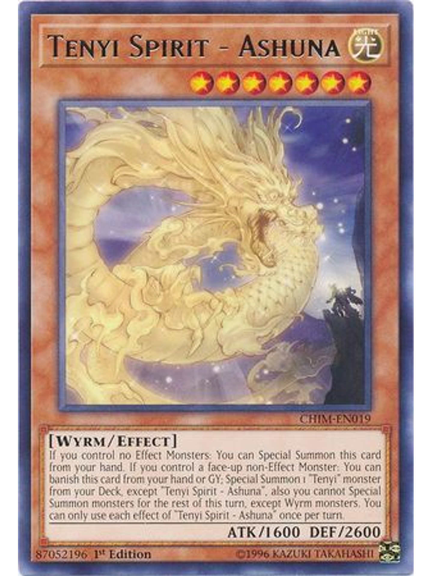 Tenyi Spirit - Ashuna - CHIM-EN019 - Rare 1st Edition 1