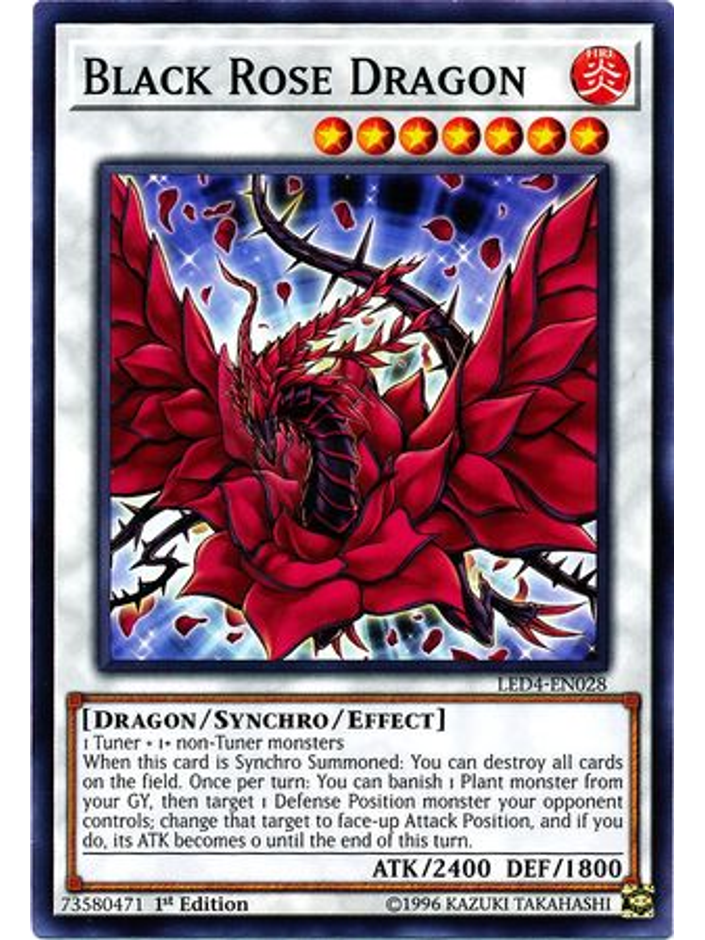 Black Rose Dragon - LED4-EN028 - Common 1st Edition 1