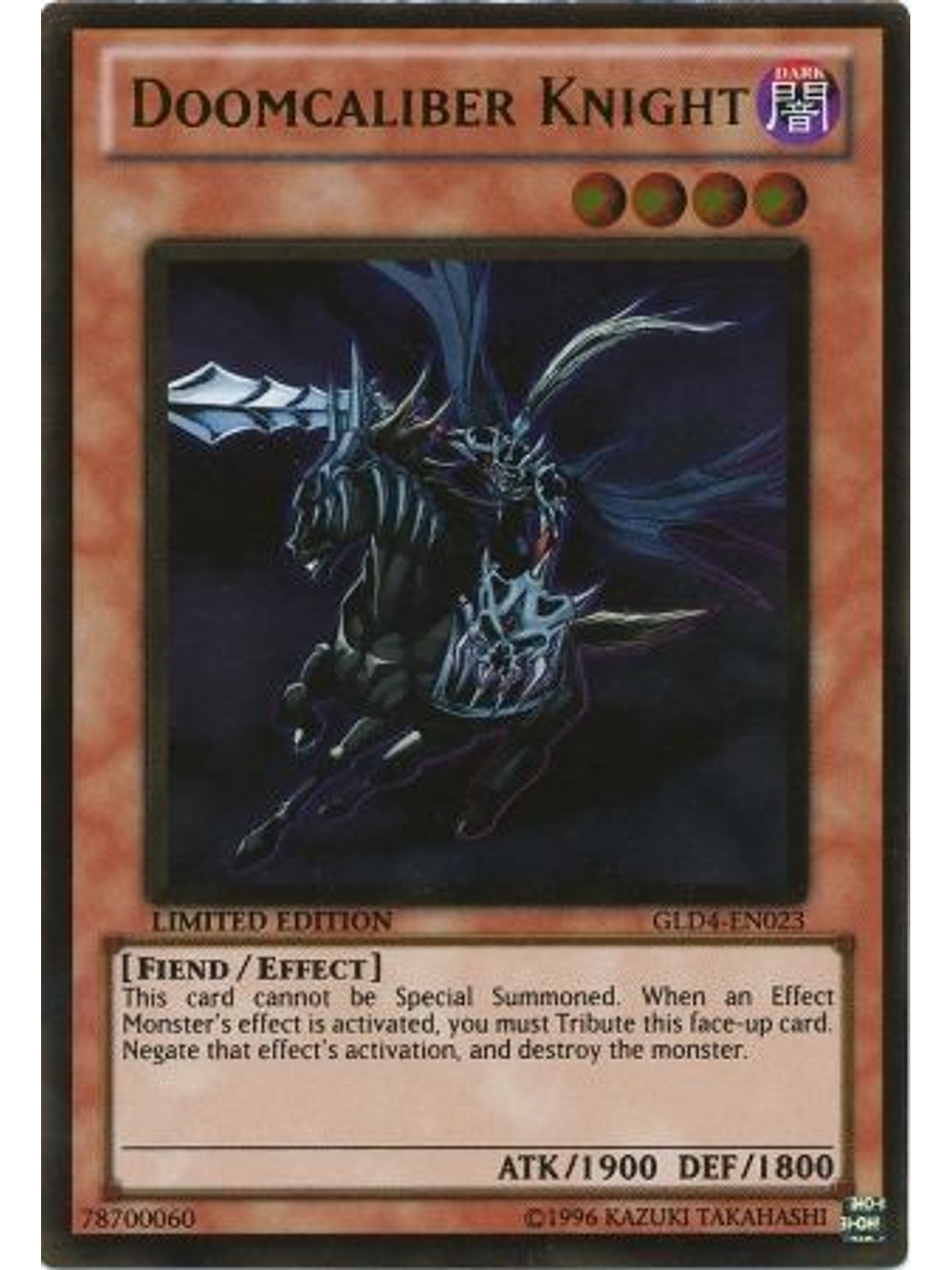 Doomcaliber Knight - GLD4-EN023 - Gold Rare 1