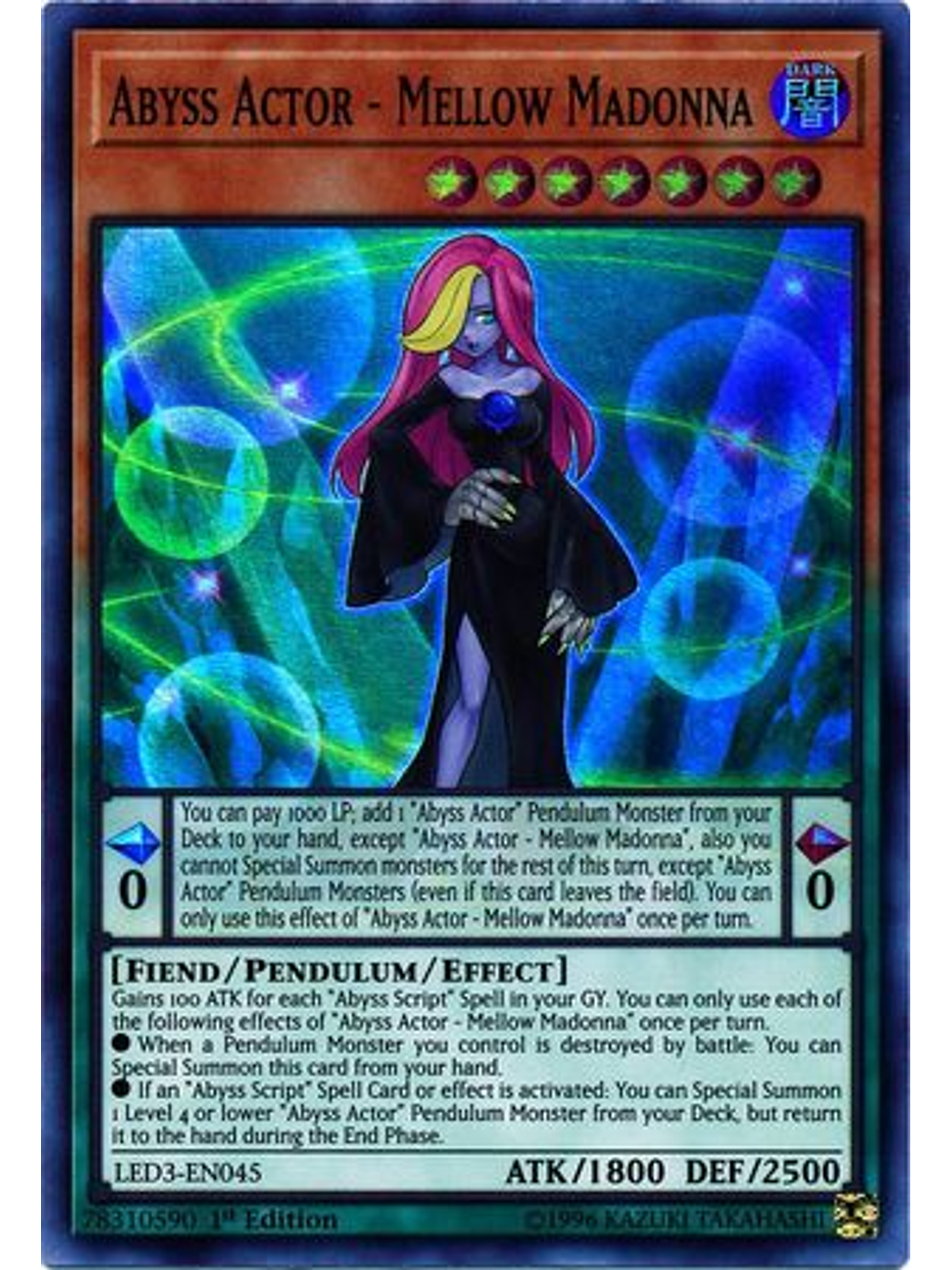 Abyss Actor - Mellow Madonna - LED3-EN045 - Super Rare 1st Edition 1