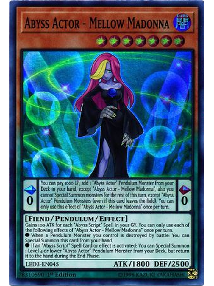 Abyss Actor - Mellow Madonna - LED3-EN045 - Super Rare 1st Edition 1