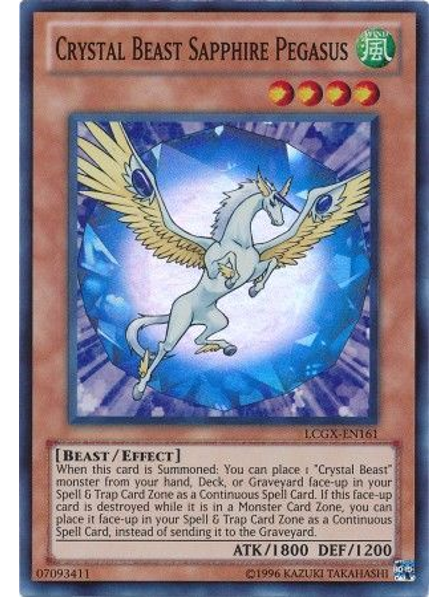Crystal Beast Sapphire Pegasus - LCGX-EN161 - Super Rare Unlimited 1