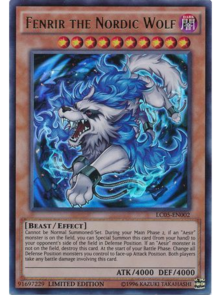 Fenrir the Nordic Wolf - LC05-EN002 - Ultra Rare Limited Edition 1