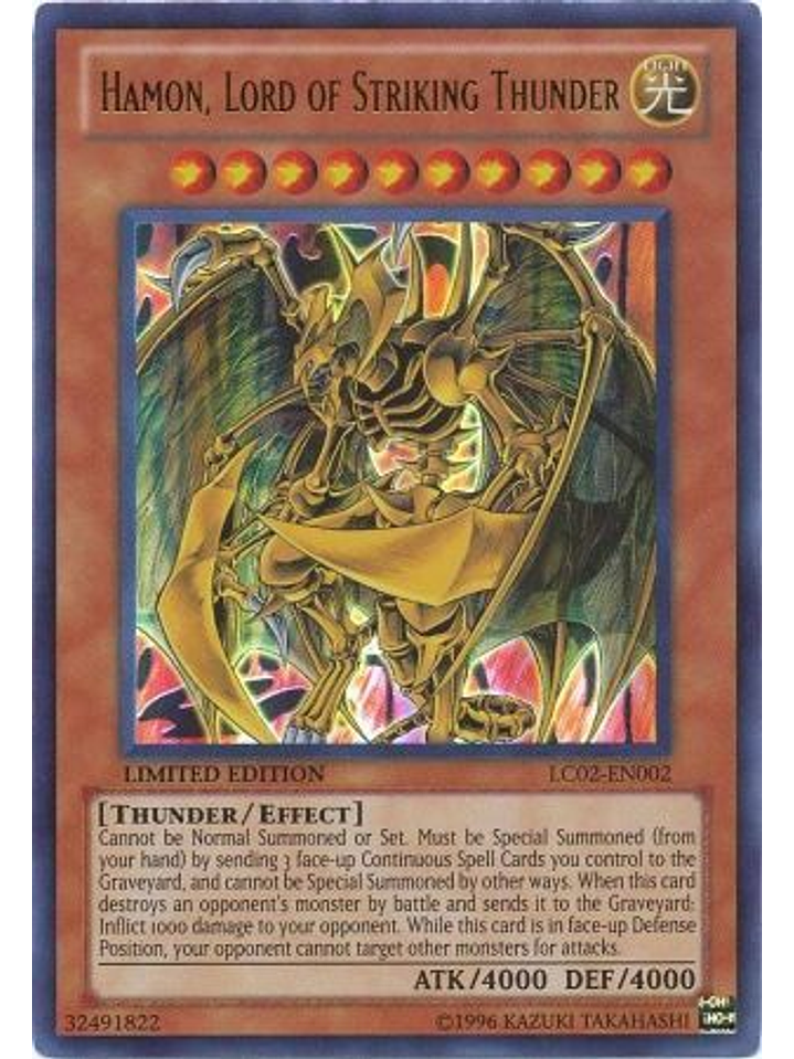 Hamon, Lord of Striking Thunder - LC02-EN002 - Ultra Rare Limited Edition 1