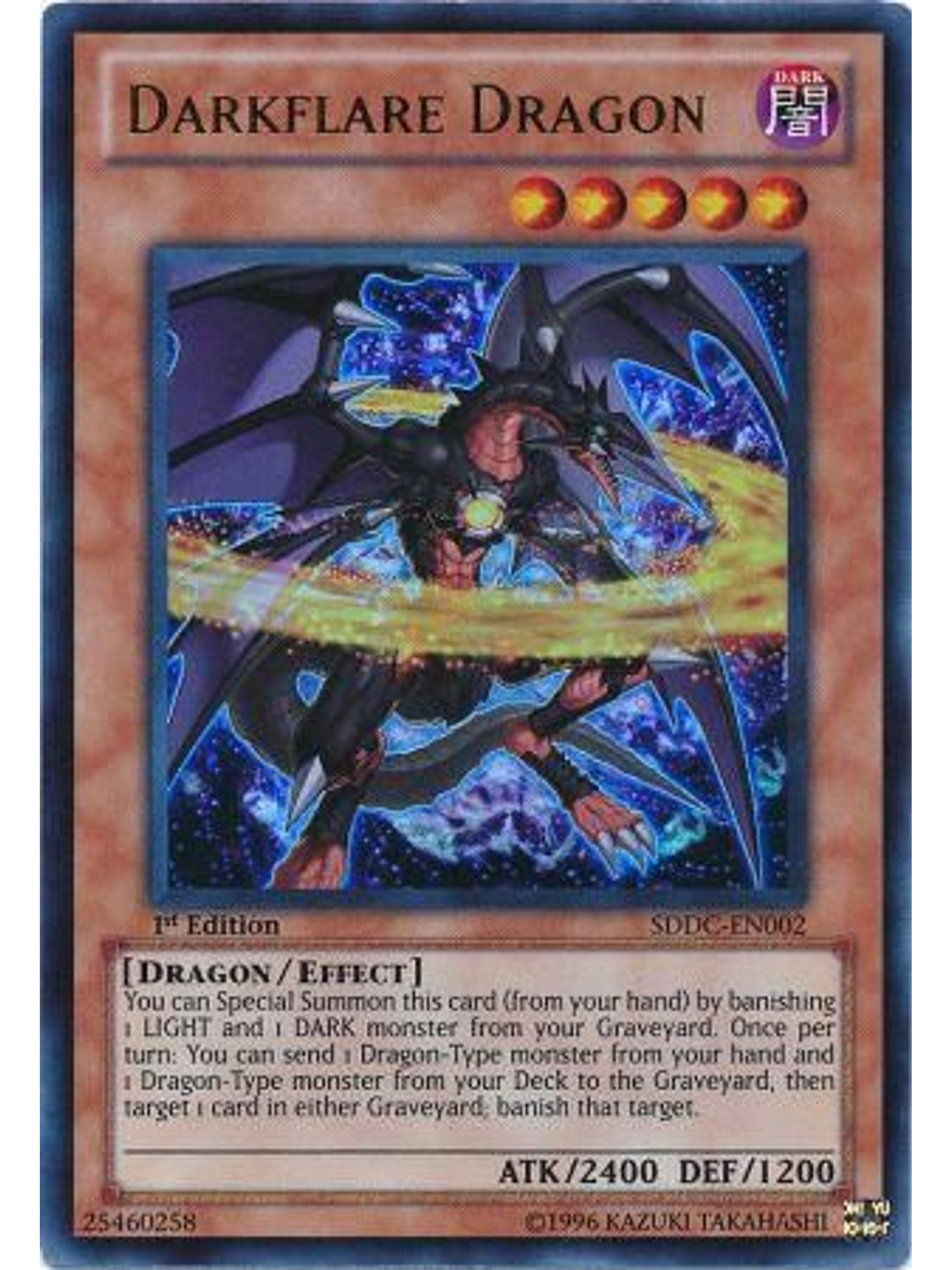 Darkflare Dragon - SDDC-EN002 - Ultra Rare 1st Edition 1