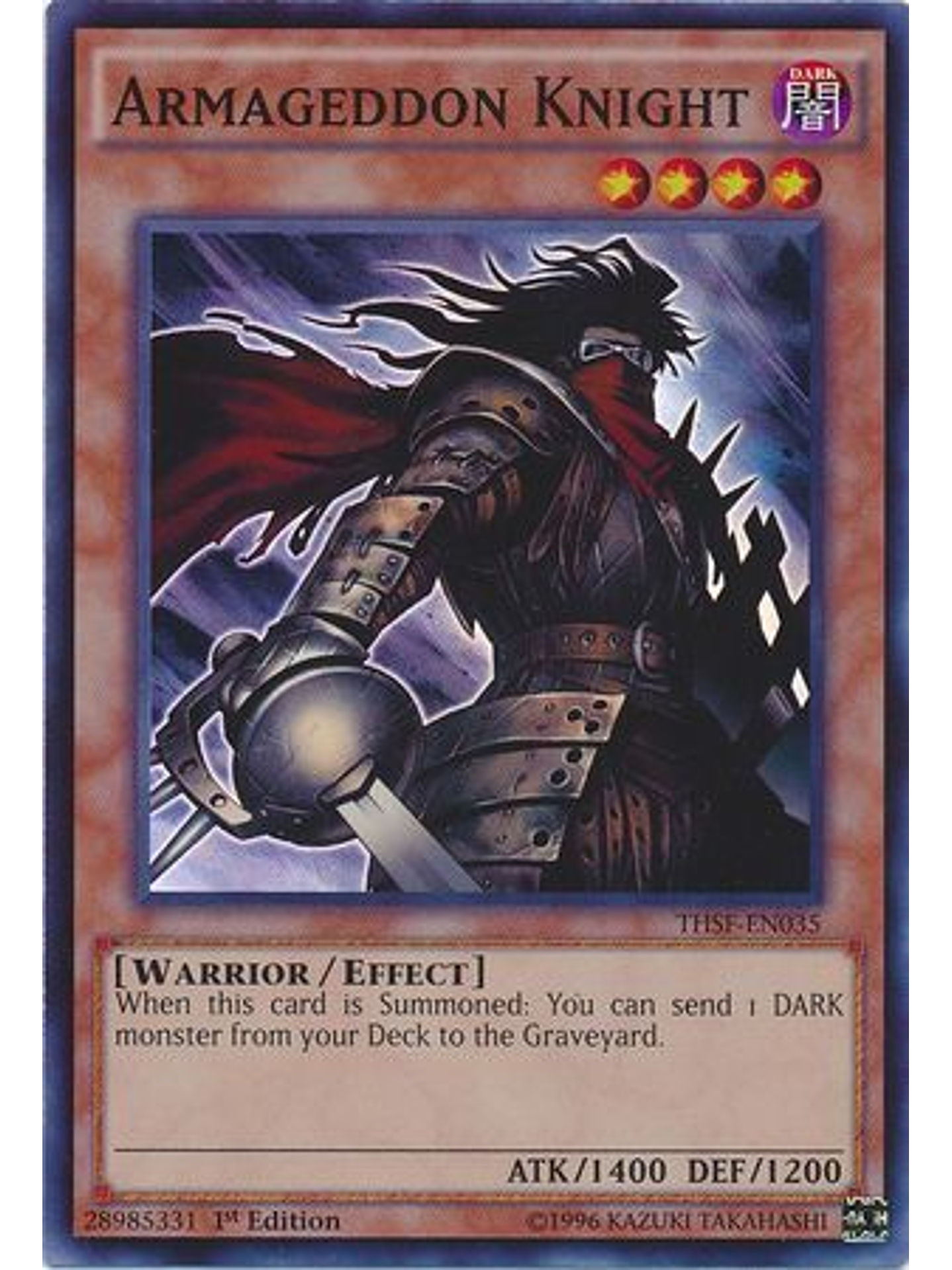 Armageddon Knight - THSF-EN035 - Super Rare 1st Edition 1
