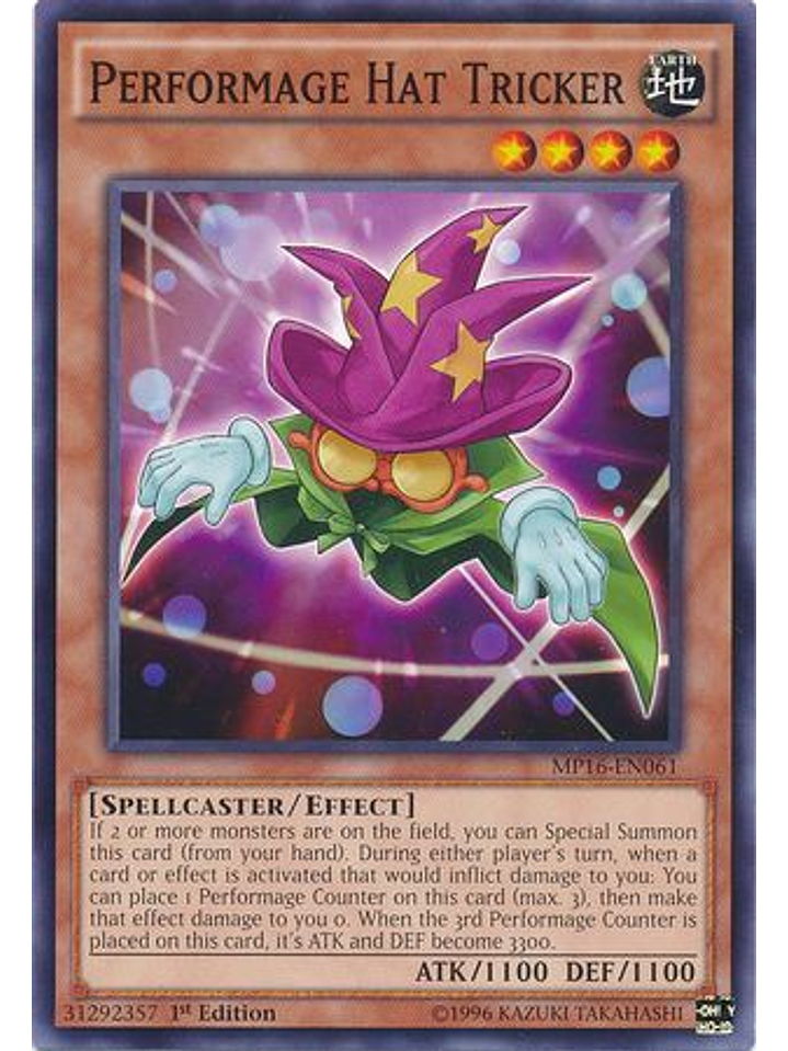 Performage Hat Tricker - MP16-EN061 - Common 1st Edition 1