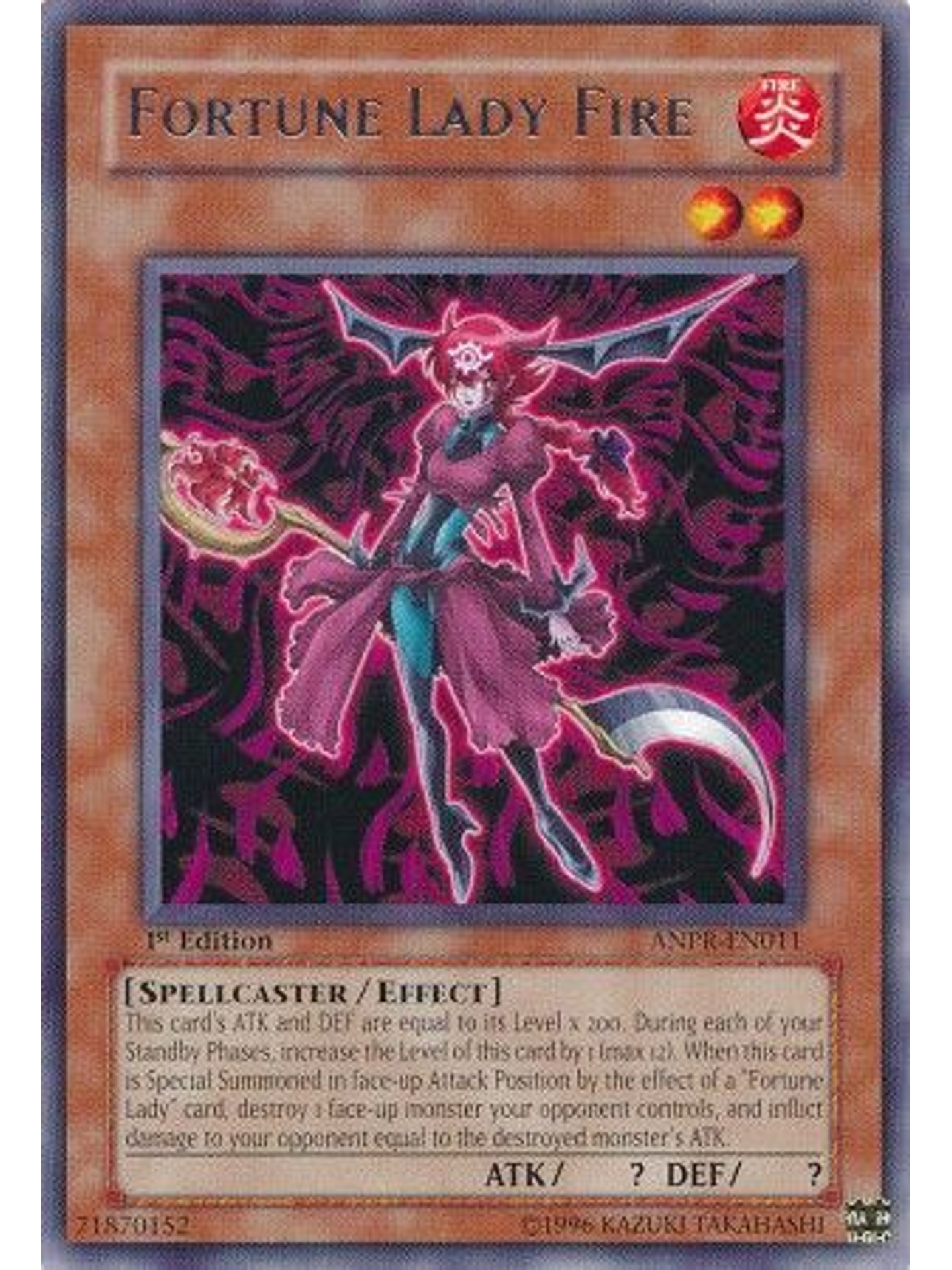 Fortune Lady Fire - ANPR-EN011 - Rare 1st Edition 1