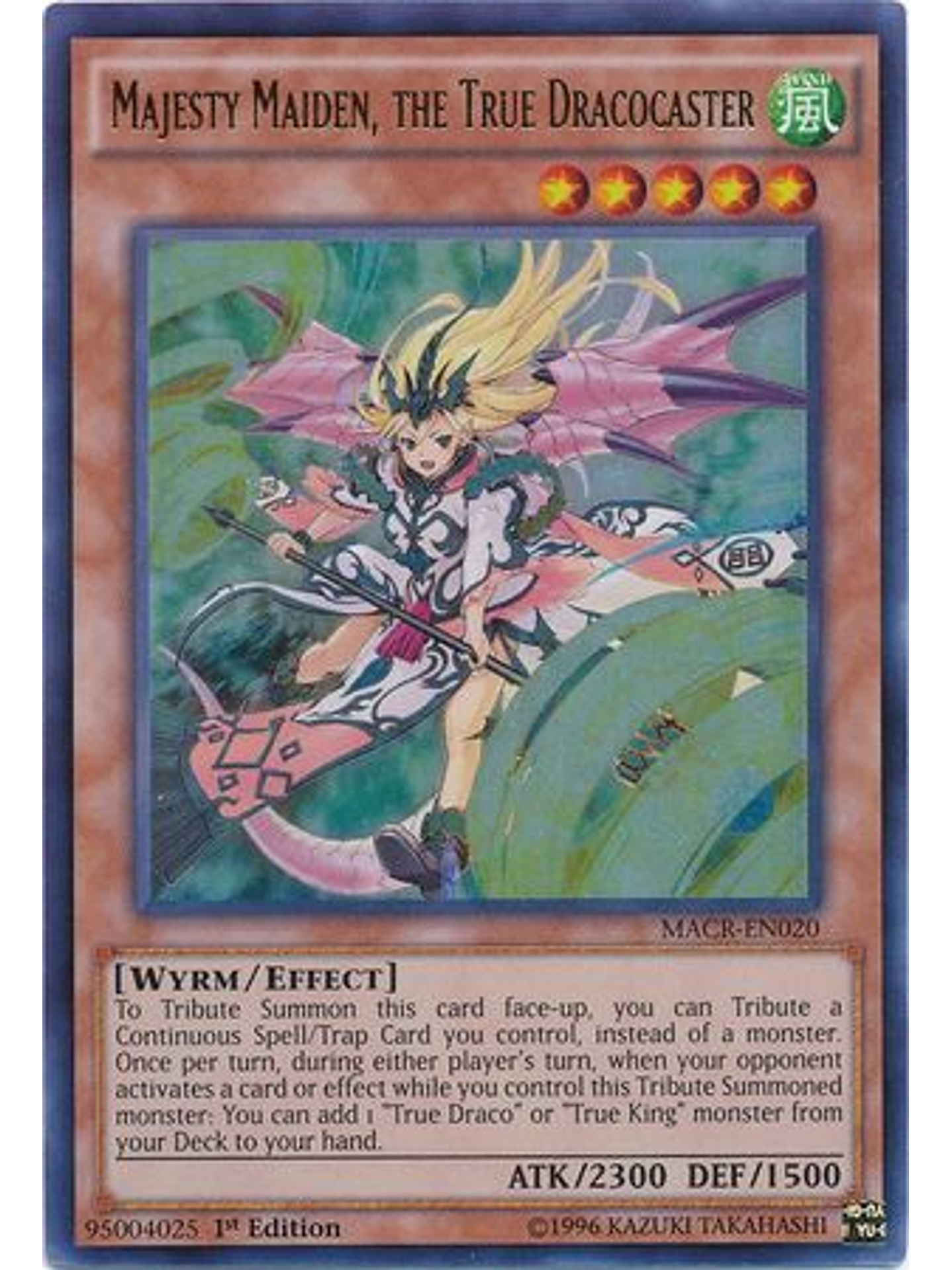 Majesty Maiden, the True Dracocaster - MACR-EN020 - Ultra Rare 1st Edition 1