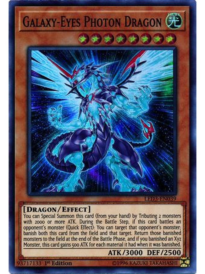 Galaxy-Eyes Photon Dragon - LED3-EN039 - Super Rare 1st Edition 1