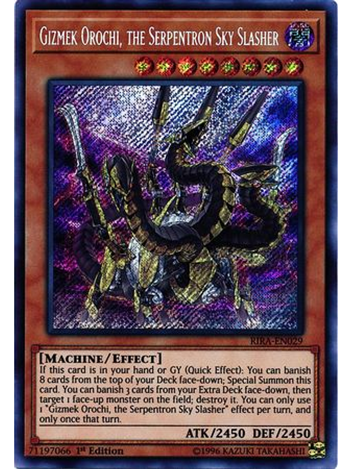 Gizmek Orochi, the Serpentron Sky Slasher - RIRA-EN029 - Secret Rare 1st Edition 1