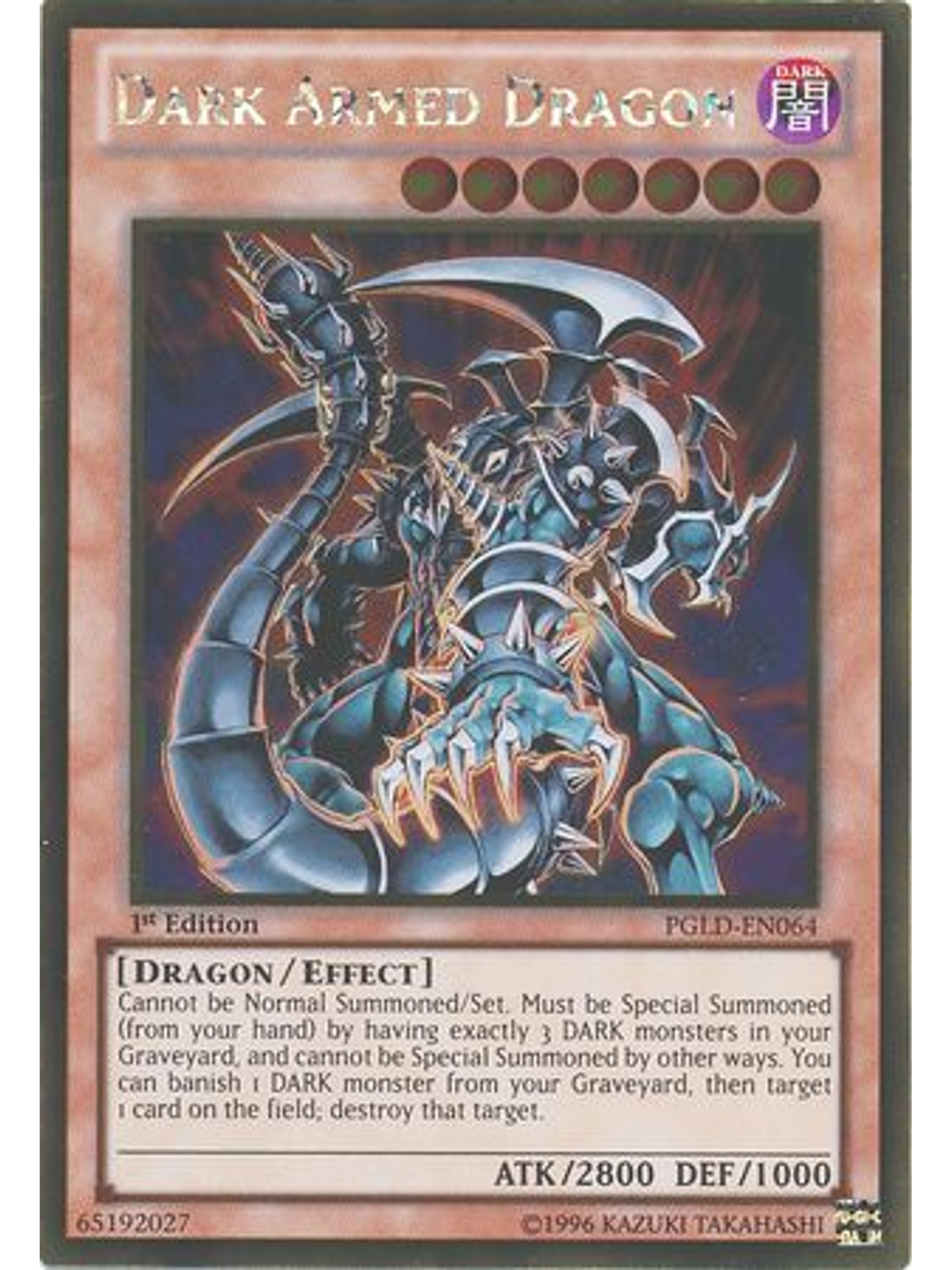 Dark Armed Dragon - PGLD-EN064 - Gold Rare 1st Edition 1