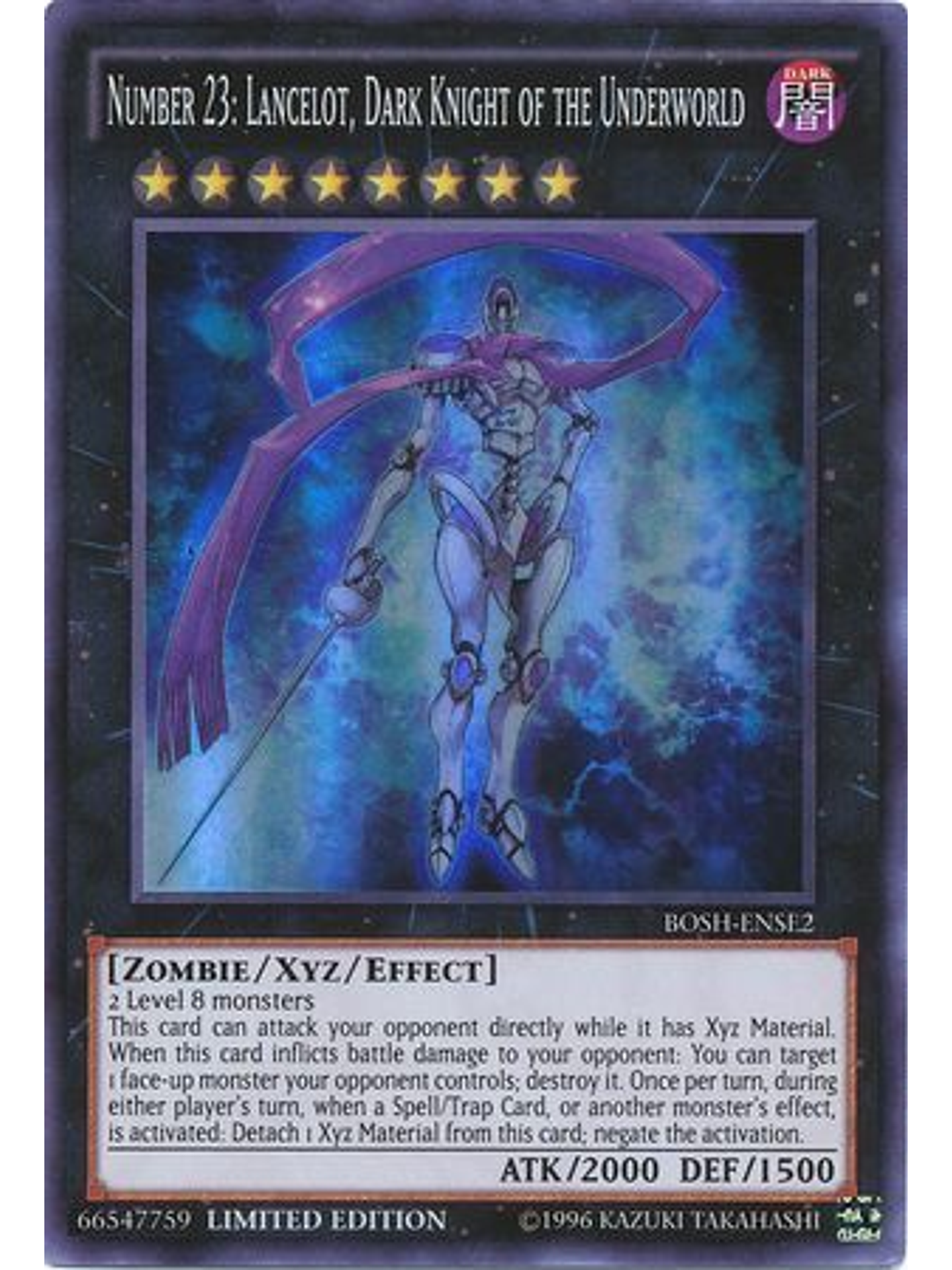 Number 23: Lancelot, Dark Knight of the Underworld - BOSH-ENSE2 - Super Rare Limited 1