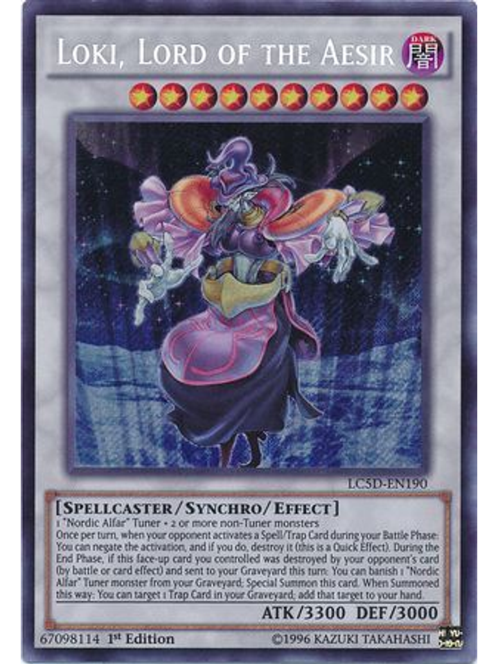 Loki, Lord of the Aesir - LC5D-EN190 - Secret Rare 1st Edition 1