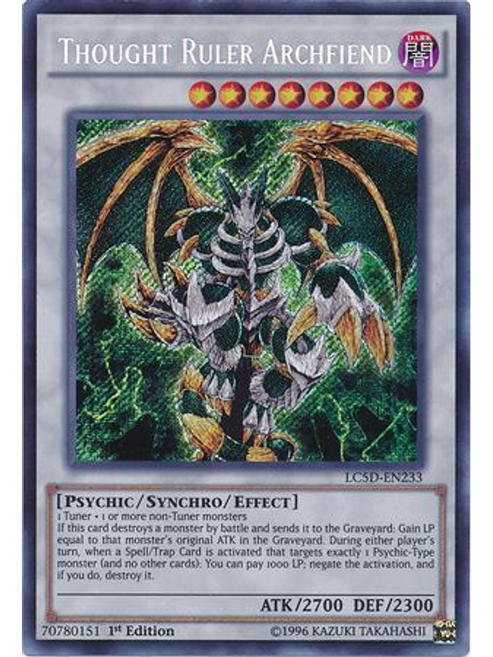 Thought Ruler Archfiend - LC5D-EN233 - Secret Rare 1st Edition 1