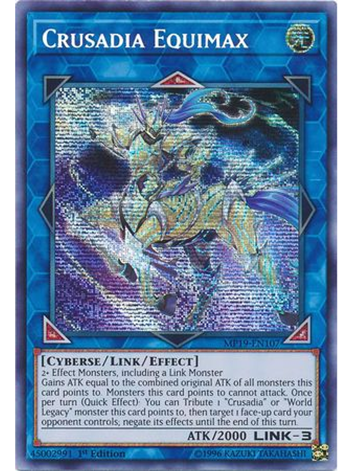 Crusadia Equimax - MP19-EN107 - Prismatic Secret Rare 1st Edition 1