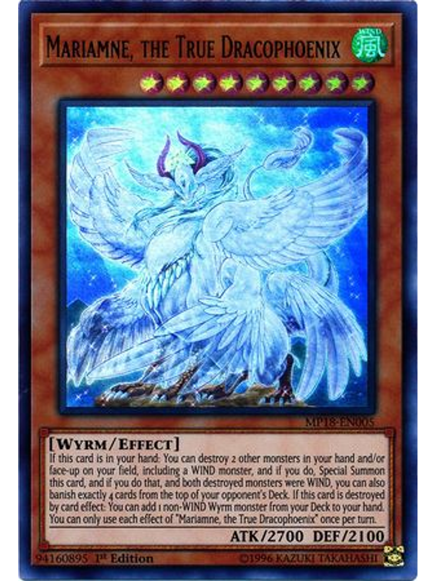 Mariamne, the True Dracophoenix - MP18-EN005 - Ultra Rare 1st Edition 1