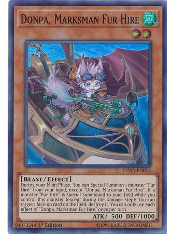 Donpa, Marksman Fur Hire - DASA-EN014 - Super Rare 1st Edition 1