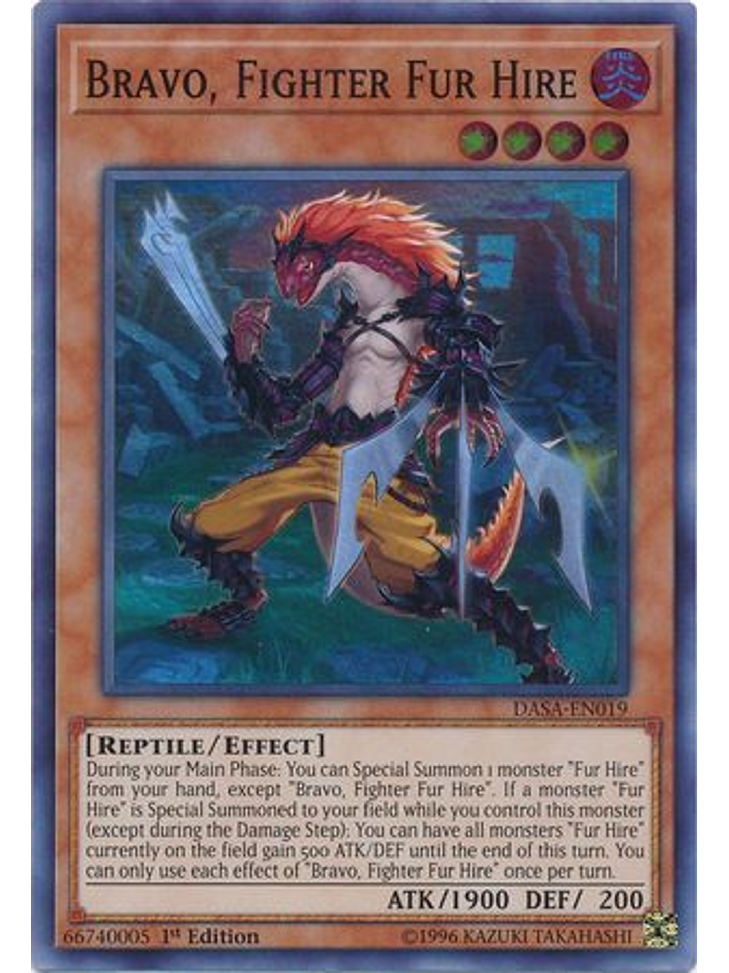 Bravo, Fighter Fur Hire - DASA-EN019 - Super Rare 1st Edition 1
