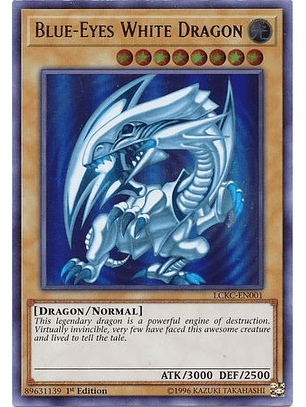 Blue-Eyes White Dragon (Blue Ripple Background) - LCKC-EN001 - Ultra Rare 1st Edition