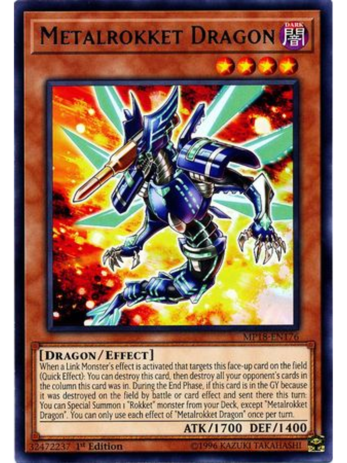 Metalrokket Dragon - MP18-EN176 - Rare 1st Edition 1