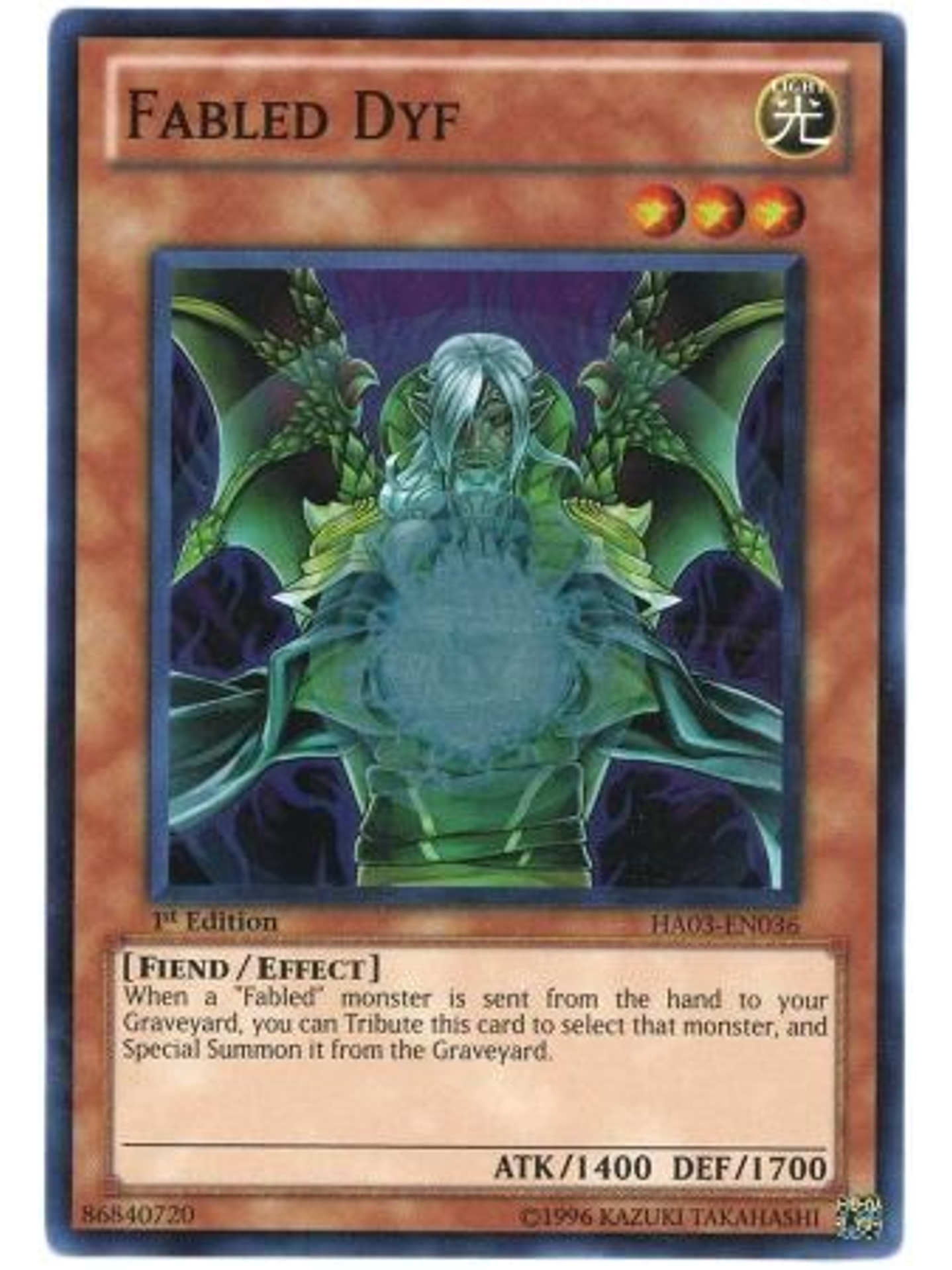 Fabled Dyf - HA03-EN036 - Super Rare 1st Edition 1