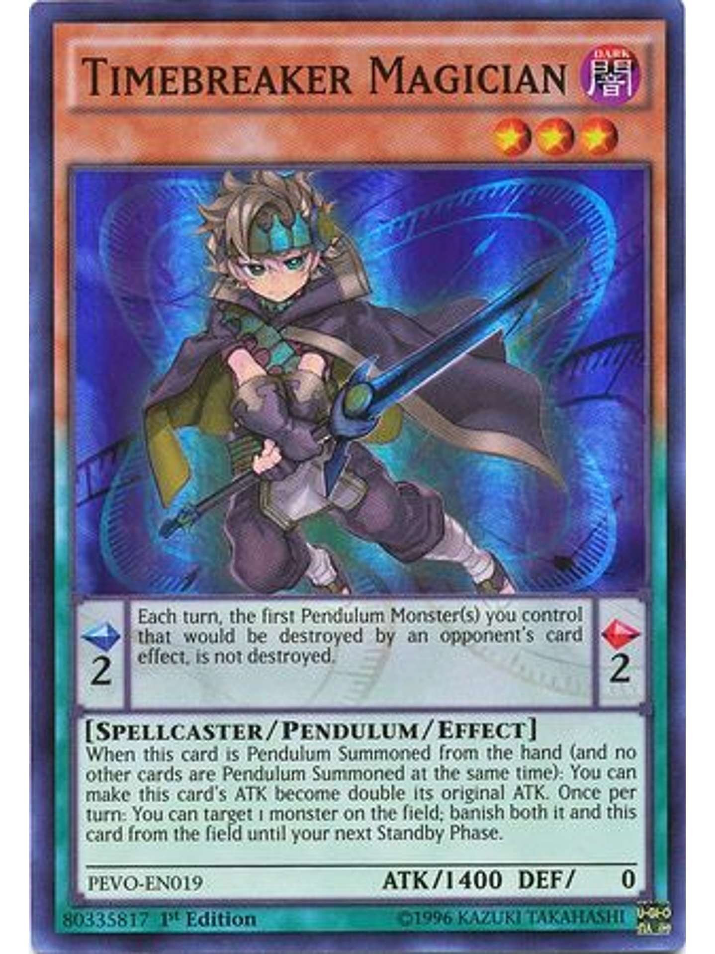 Timebreaker Magician - PEVO-EN019 - Super Rare 1st Edition 1